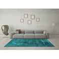 thumbnail image 3 of Ahgly Company Machine Washable Indoor Rectangle Oriental Turquoise Blue Industrial Area Rugs, 7' x 9', 3 of 4