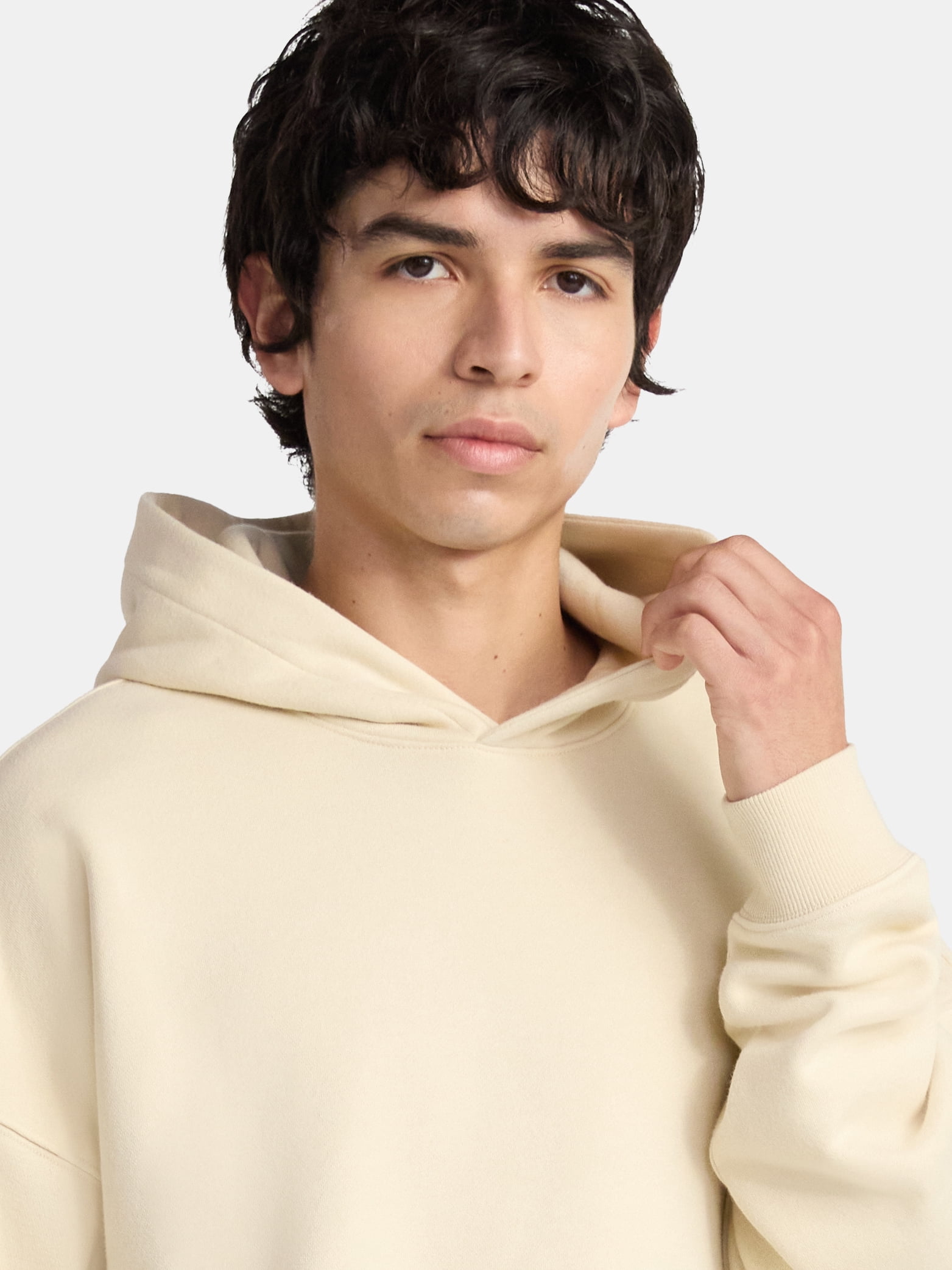 No Boundaries Boxy Fit Cropped Sweatshirt Hoodie, Men's & Big Men's