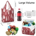 thumbnail image 3 of 5 Pack Foldable Shopping Bag,Red Christmas Village Pattern Reusable Grocery Bags with Pockets,Large Reusable Tote Bags with Handles Waterproof & Lightweight, 3 of 6