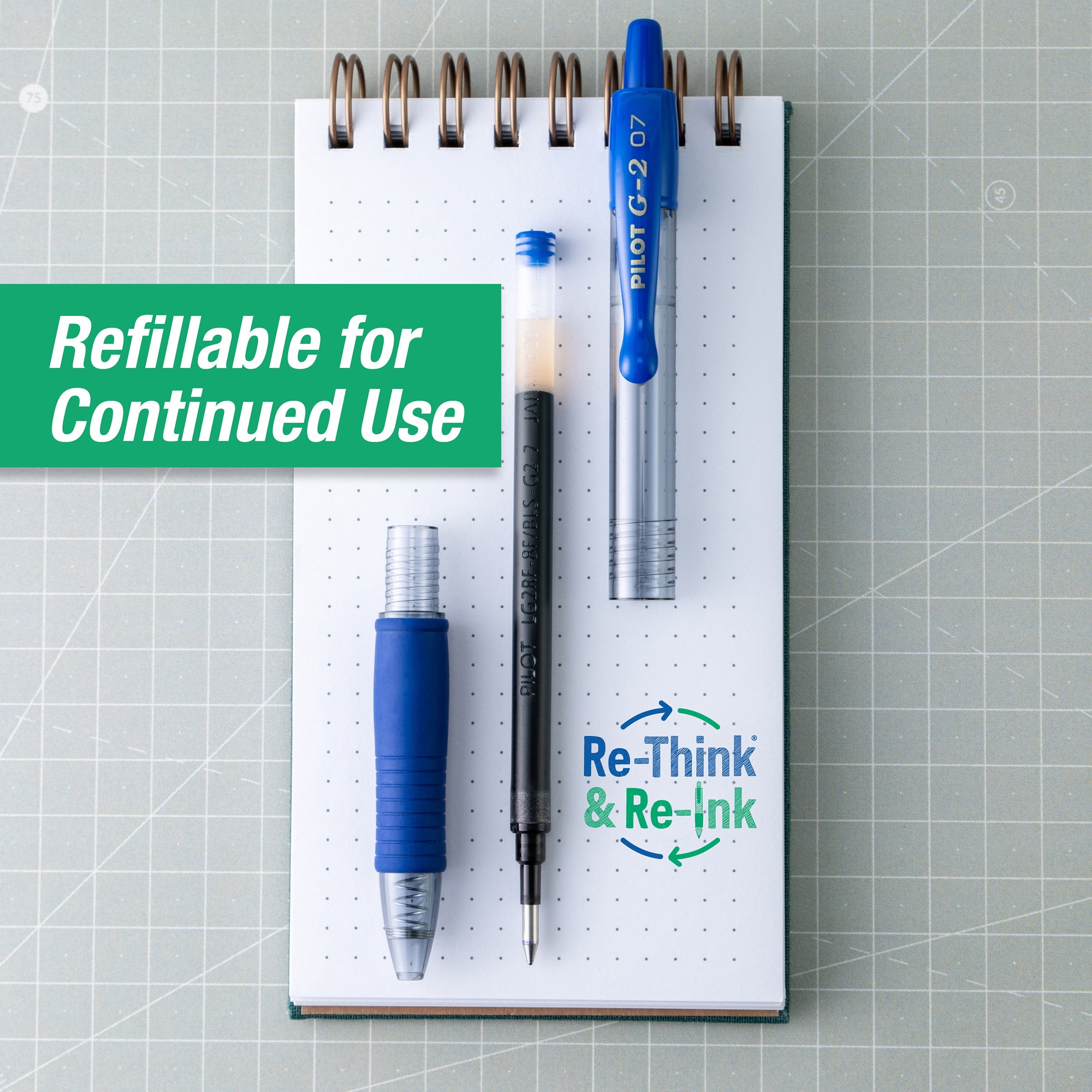 Pilot G2 Retractable Gel Pens, Fine Point (0.7 mm), Blue Ink, 5 Count