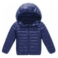 thumbnail image 1 of Kid Boys Girs Thin Hooded Zipped Jacket Autumn Winter Warm Toddler Infant Classic Jacket Outerwear,8-19T, 1 of 2