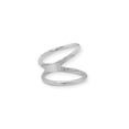 thumbnail image 2 of 925 Sterling Silver Rhodium Plated Double Band Knuckle Ring Size 7 Ring for Women and Men, 2 of 2