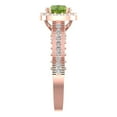 thumbnail image 3 of 2.7ct round cut green natural peridot 14k rose gold halo Bridal Wedding Engagement Promise Anniversary Ring for Women size 4.25, 3 of 7