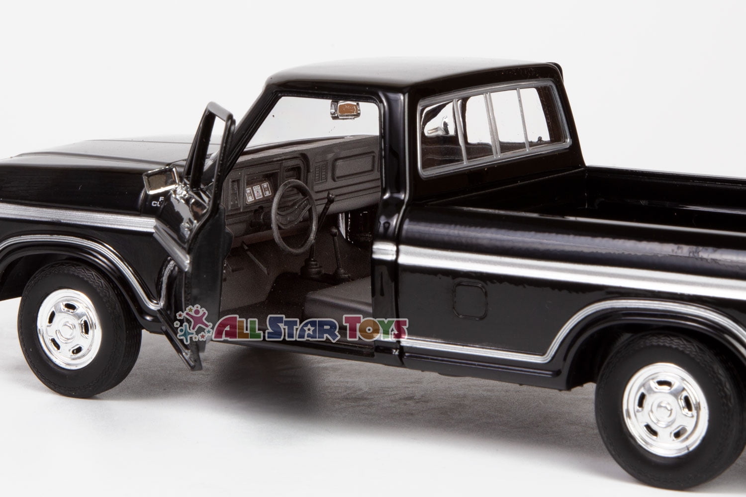 1979 Ford F-150 Pickup Classic F150 Pick Up Truck 1:24 Diecast Collectible Model Car Black Motormax 79346 All Star Toys Exclusive