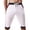 White, variant on Sngxgn Men's Shorts Casual Classic Fit Stylish Elastic Waist Summer Beach Shorts with Pockets Sport Shorts(Yellow,L)