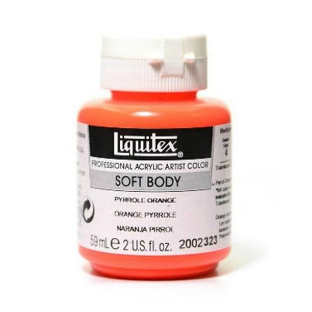 Liquitex 2002323 2 oz Soft Body Professional Acrylic Paint Color Jar Pyrrole Orange Pack Of 3