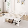 thumbnail image 3 of Merrland 12 Inch Twin Size Metal Platform Bed Frame, Heavy-Duty, Under-Bed Storage Space, Easy Assembly, Headboard Compatible, White, 3 of 9