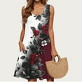 thumbnail image 6 of Floral Print Sleeveless Dress for Women Summer Casual A-Line Swing Dress with Pockets Tank Sundress Beach, 6 of 6