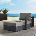 thumbnail image 2 of Modular Lounge Chair Chaise, Grey Gray, Aluminum Metal, Outdoor Patio Balcony Cafe Bistro Garden Hospitality Restaurant, Modern Contemporary HB36560, 2 of 9