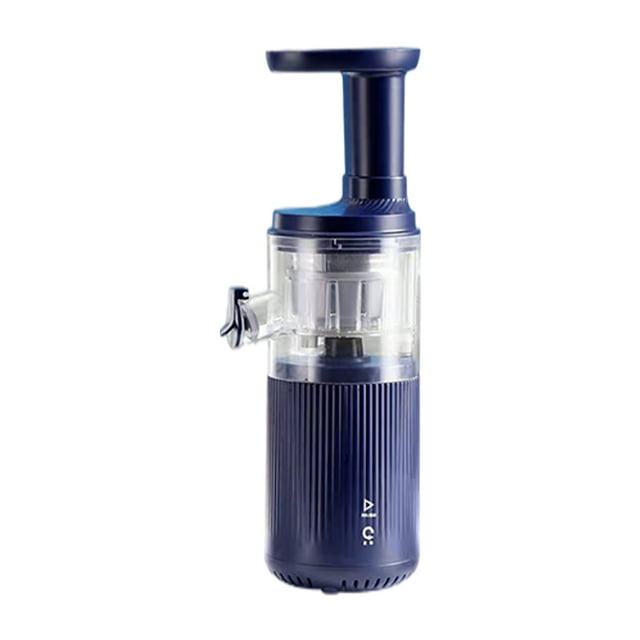 Exprimidor masticador inalámbrico con motor silencioso para jugos, batidos y verduras. azul