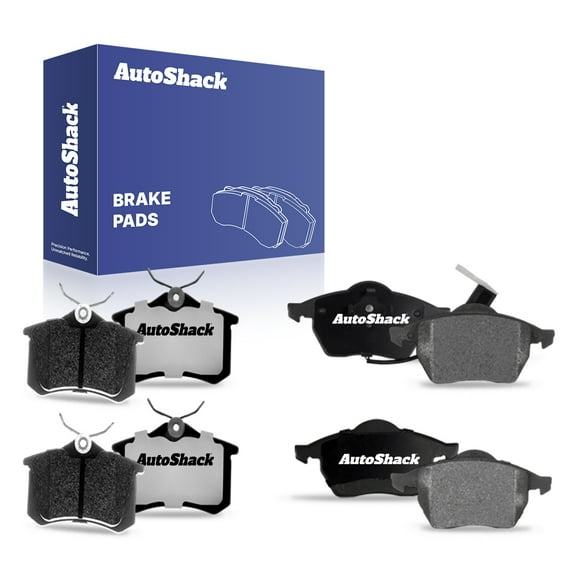 AutoShack Front & Rear Ceramic Brake Pad Set | Replacement for 2000-2006 Audi TT 2000-2010 Volkswagen Beetle 1999-2006 Volkswagen Golf 1999-2005 Volkswagen Jetta | 8-PC