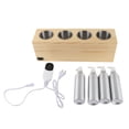 thumbnail image 2 of Calentador De Loción, Calentador De Aceite De Masaje De 4 Orificios Multifuncional Con 4 Botellas De Aluminio Para Salón De Belleza, 2 of 7