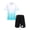 White, variant on Girls Boys Football Team Uniform Sportwear Short Sleeve Shirts with Shorts Set Sky Blue 10-11