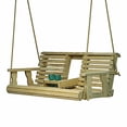 thumbnail image 2 of Porchgate Amish Heavy Duty 800 Lb Rollback Console Treated Porch Swing with Hanging Ropes (Unfinished), 2 of 4