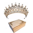 thumbnail image 1 of Corona Tiara Reina Carnaval Lujo Dorada Certamen Novia Xv Coronación Niña Boda Cristales M0013 GENÉRICA CUSTOM VALDORA, 1 of 2