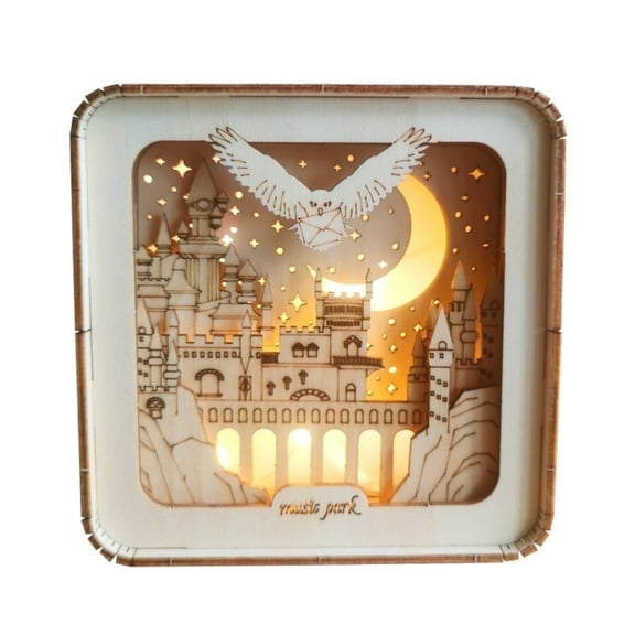 Music Park Castle Night Light 3D Wooden Puzzle for Adults Birthday Christmas Gift for Age 14 