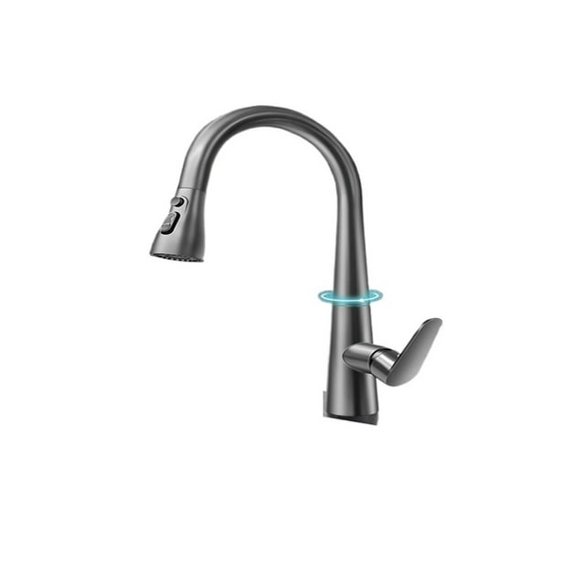 Matte White Pull Out Kitchen Faucet, 360 Rotation Brass Stream Sprayer Head Hot Cold Washing Sink Mixer Tap Deck Mounted Crane ,Versatile Features