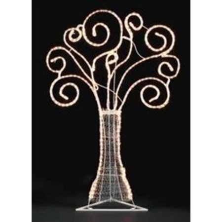 48" Pre-Lit White Swirl Rope Light Christmas Tree Outdoor Decoration