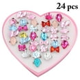 thumbnail image 2 of 24PCS Kids Rings Cute Adjustable Crystal Rhinestone Princess Rings Toy Rings, 2 of 9