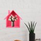 thumbnail image 2 of Estante de pared pequeño en forma de casa, de madera, para dormitorio, sala de estar, cocina y oficina (rosa)., 2 of 8