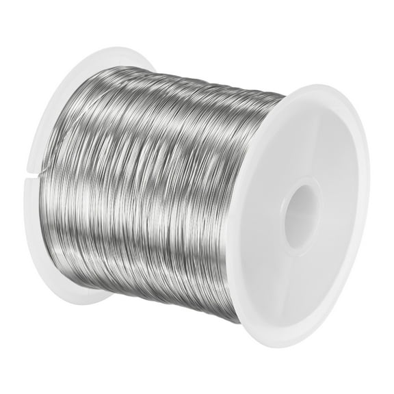 Uxcell 0.2mm Jewelry Wire, 32 Gauge 328FT Craft Wire Copper Beading Wire for Jewelry Making, Soft Metal Wires [100M, Silver]