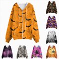 thumbnail image 5 of Towmus Women's Casual Print Sweatshirts Novelty Graphic Zip Up Hoodies with Pocket, With Pockets, XS-6XL, 5 of 6