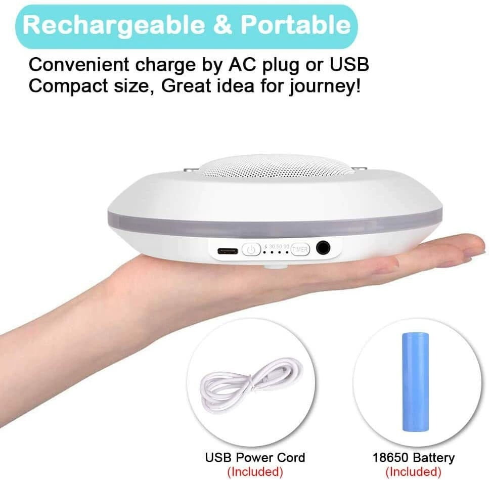 Sleep Machine, White Noise Machine for Adults Kids Sound Machine, 20 Soothing Sounds Machine with Night Light, Portable Sleep Noise Maker Machine for Home, Office, Travel (Color : White)