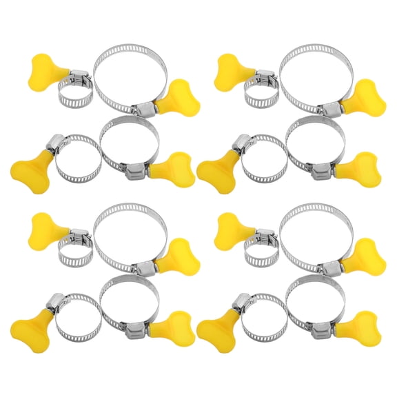 WASHWEPE 16Pcs Stainless Steel Thumb Screw Hose Clamp for Water Pipe Repair 0.98X0.98X0.31in
