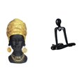 thumbnail image 1 of Estatua de mujer africana, figura de resina, adorno, escultura de pensador abstracto, delicada decoración de escritorio, adecuada para oficina, hogar,, 1 of 8
