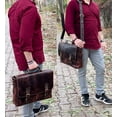 thumbnail image 7 of Leather Laptop Bag for Men, 16" Messenger Office Work Bag Shoulder Travel Business Briefcase Satchel Vintage Gift by Rustic Town, Mulberry, 7 of 7