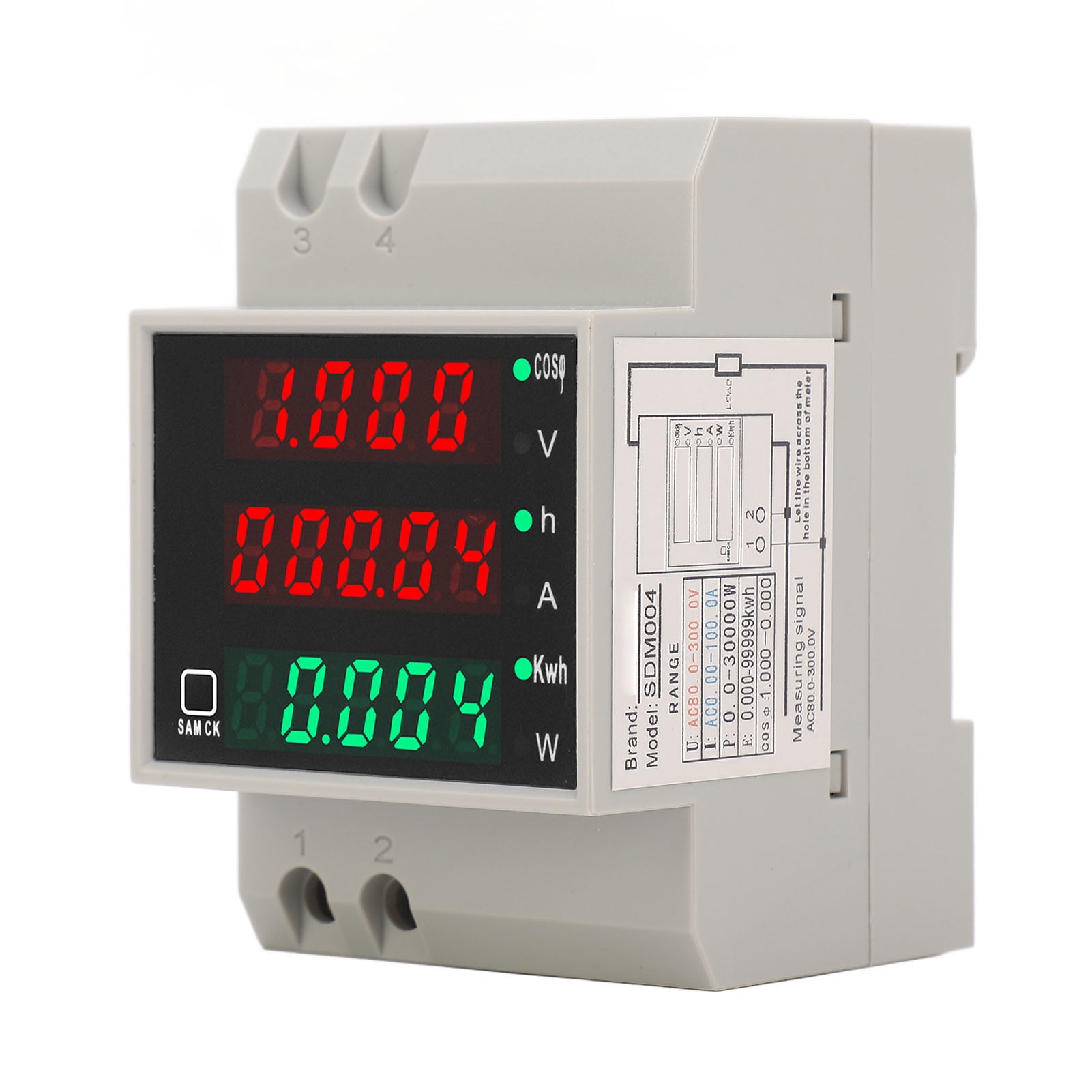 Display DROK 80-300V 100A – Misuratore Tensione, Corrente, Frequenza, Watt AC