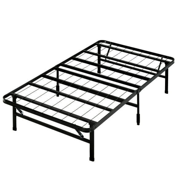 Zinus 14" White Metal SmartBase Tool-Free Assembly Bed Frame Mattress Foundation, Twin