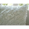 thumbnail image 2 of Fundas de almohada decorativas color marfil de 40 x 40 cm (16 x 16 pulgadas), cojines de seda arrugada para sofá, toile francés, volantes, almohada victoriana con cremallera - Ruffles In Love, 2 of 4