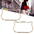 thumbnail image 2 of 2pcs Exquisite Cat Ear Shape Metal Purse Handles Frame DIY Hardware Decorative Hold Hands Accessories for Bag Purse Handbag Making[Light Gold ], 2 of 9