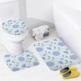thumbnail image 3 of SKYSONIC Non-Slip 3 Piece Bathroom Rug Set Floral Seamless Pattern Soft Contour Rug + Toilet Lid Cover + Bath Mat for Bathroom Decor, 3 of 6