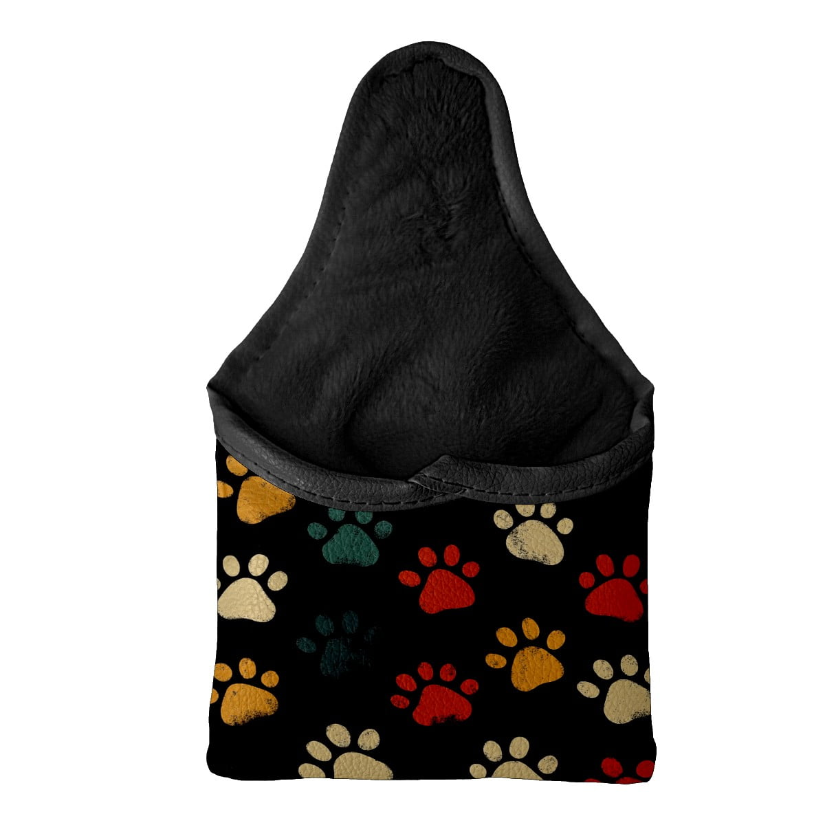 Golf Mallet Putter Cover Premium Leather Waterproof Golf Putter Head Cover with Magnetic Closure Colorful Dog Paw Prints