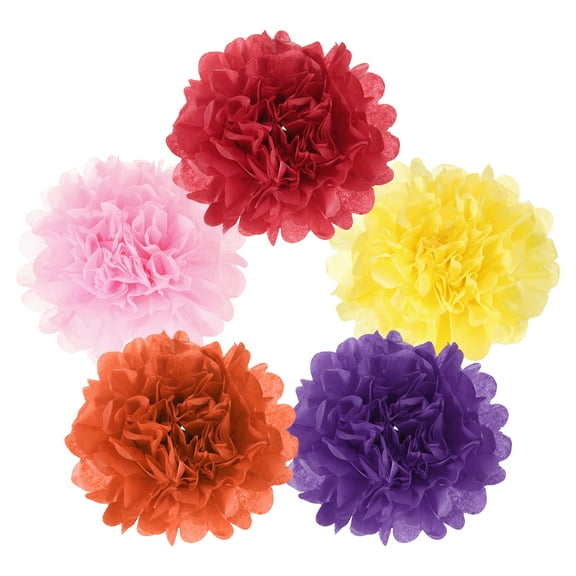 15Pcs Paper Pom Poms, 10 Inch Paper Flowers for Party Multicolor