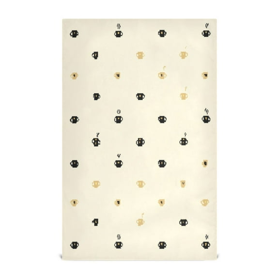 Cream Background Decorative Waffle Towel Kitchen Dishcloth 28x18in Multi-Use Tea Towel