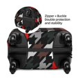 thumbnail image 4 of Easygdp Houndstooth Green Red Double-Sided Printed Elastic Suitcase Protective Cover,Invisible Zipper, Business Trip Luggage Cases,Washable And Resistant To Falling -X-Large, 4 of 9
