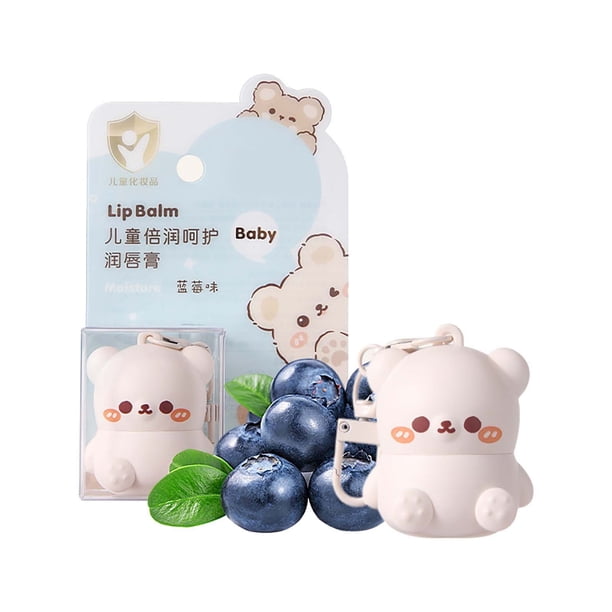 Lápiz labial de oso para niños, hidratante, antiarrugas, con ingredientes naturales, labial rojo, lápiz labial de frutas para niños.