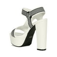 thumbnail image 3 of Women Triangle Ring Harness Strap Chunky Platform Heel Sandal 18907, 3 of 6