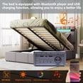 thumbnail image 5 of Bellemave Full Size Bed Frame with Storage and LED Light, Lift Up Upholstered Platform Bed with Bluetooth Player and USB Charging, Velvet Fabric Hydraulic Storage Bed (Gray), 5 of 10