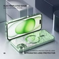 thumbnail image 5 of Magnetic for iPhone 15 Plus Case Compatible with MagSafe [Military Grade Drop Protection] Full Camera Lens Protector Luxury Gradual Glitter Plating Soft Phone Case for Women Girls, Deep Green, 5 of 14