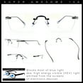 thumbnail image 2 of Rimless Rectangle Celtic Cross Luxury Fashion Blue Light Filter Clear Lens Eyeglasses Black, 2 of 8