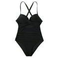 thumbnail image 4 of TIMIFIS Womens Scoop Neck Cut Out Front Lace Up Back High Cut Monokini One Piece Swimsuit, 4 of 7