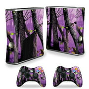 MightySkins Skin for X-Box 360 Xbox 360 S console - Purple Tree Camo | Protective Viny wrap | Easy to Apply and Change Style | Made in the USA