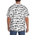 thumbnail image 3 of Uemuo Fish Bones Pattern Cotton Linen Short Sleeve Shirts,Casual Lightweight Button Down Shirts,Vacation Beach Summer Tops-4X-Large, 3 of 7