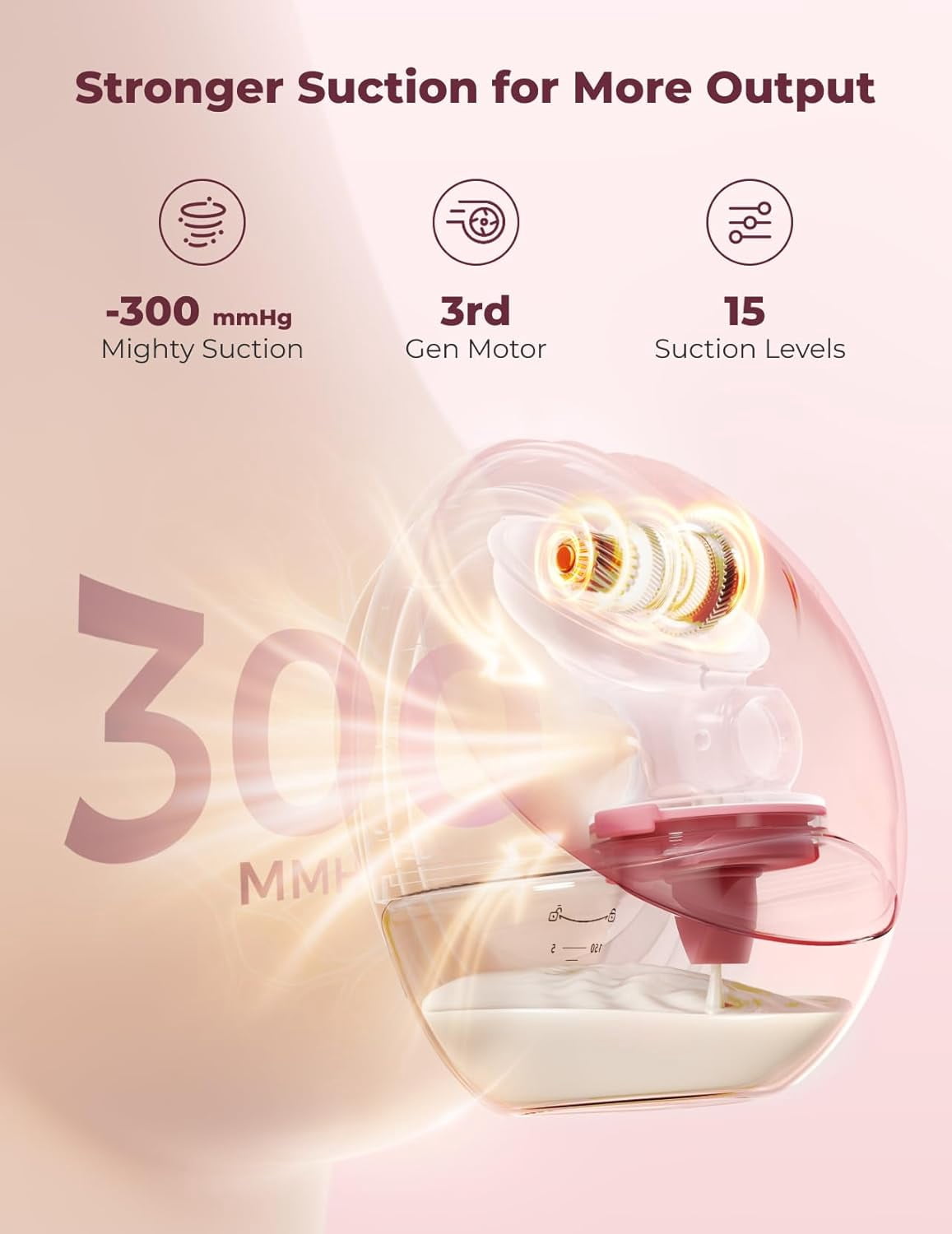 Momcozy M9 Breast Pump Hands Free Mobile Flow, App Discreet Wearable Breast Pump M9, Control Personalized 2 Pack, Cozy Red