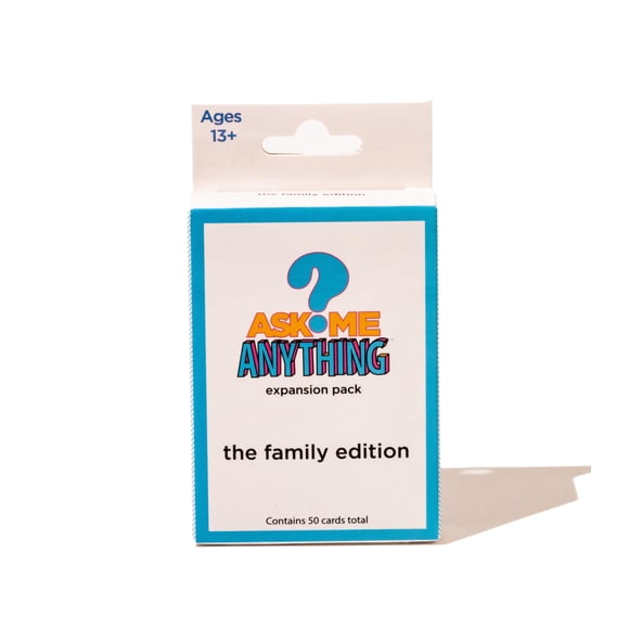 Juego de cartas ASKMEANYTHING Edición Familiar, expansión de 50 cartas