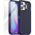 thumbnail image 1 of XUCP-for iPhone 14 Pro Max Case(6.7") with Glass Screen Protector,Heavy Duty Drop Protection Full Body Rugged Shockproof/Dust Proof 3-Layer Military Protective Tough Durable for iPhone 14 Pro Max, 1 of 4
